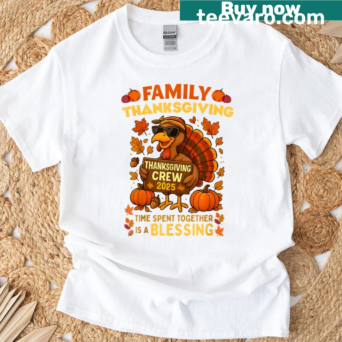 Funny Thanksgiving turkey t-shirt for family gatherings — on a men's t-shirt