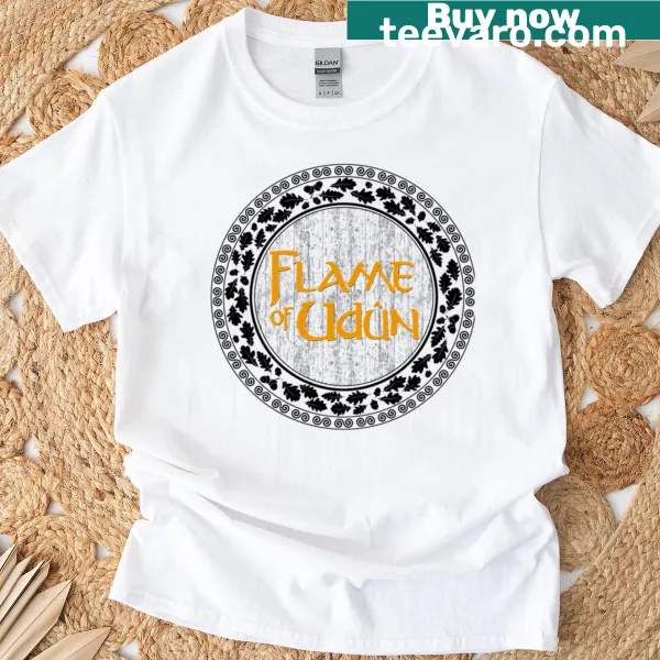 Fantasy-themed t-shirt featuring a flame graphic