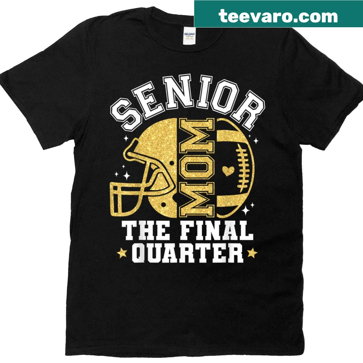 Bold typography t-shirt celebrating Football Senior Mom 2026 with a sporty theme — on a men's t-shirt