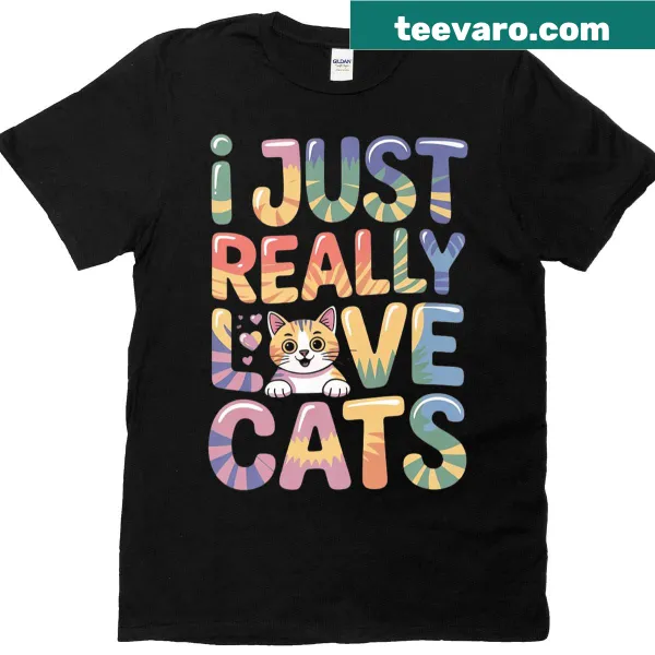 T-shirt with a funny cat lover quote celebrating love for cats