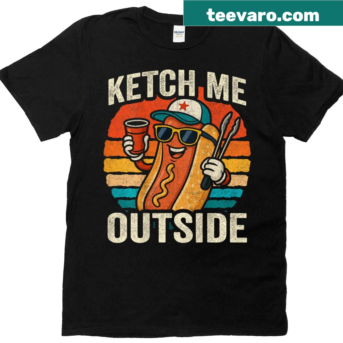 Humorous dad joke graphic on a cookout-themed t-shirt — on a men's t-shirt