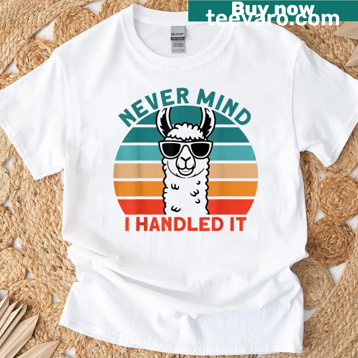 Sarcastic saying t-shirt with the text 'Never Mind, I Handled It' — on a men's t-shirt