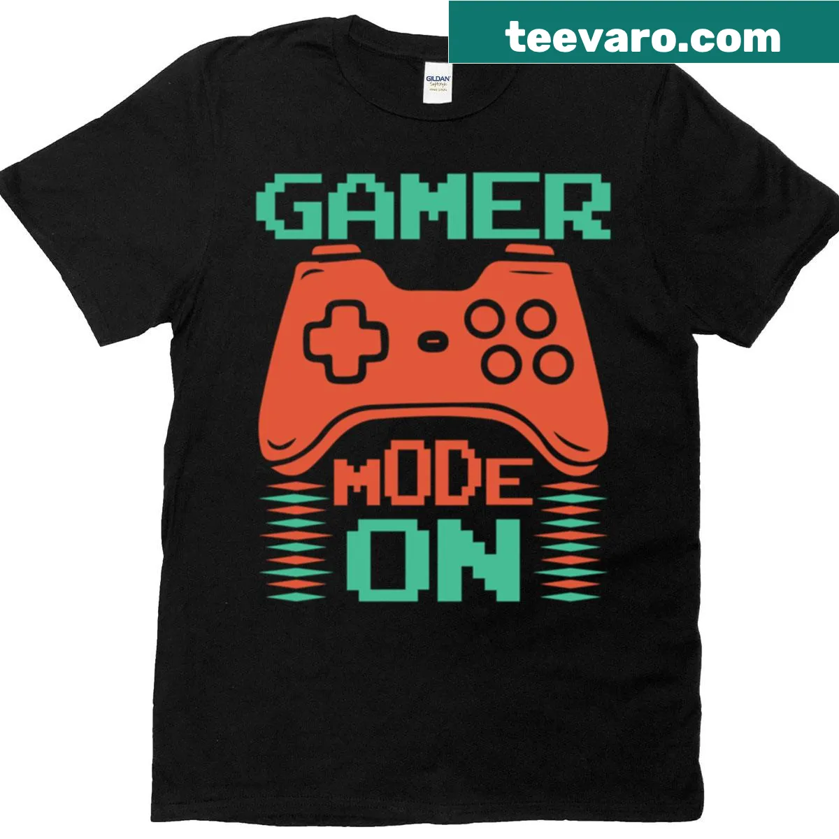 Gamer Mode Activated text t-shirt for gaming enthusiasts. — on a men's t-shirt
