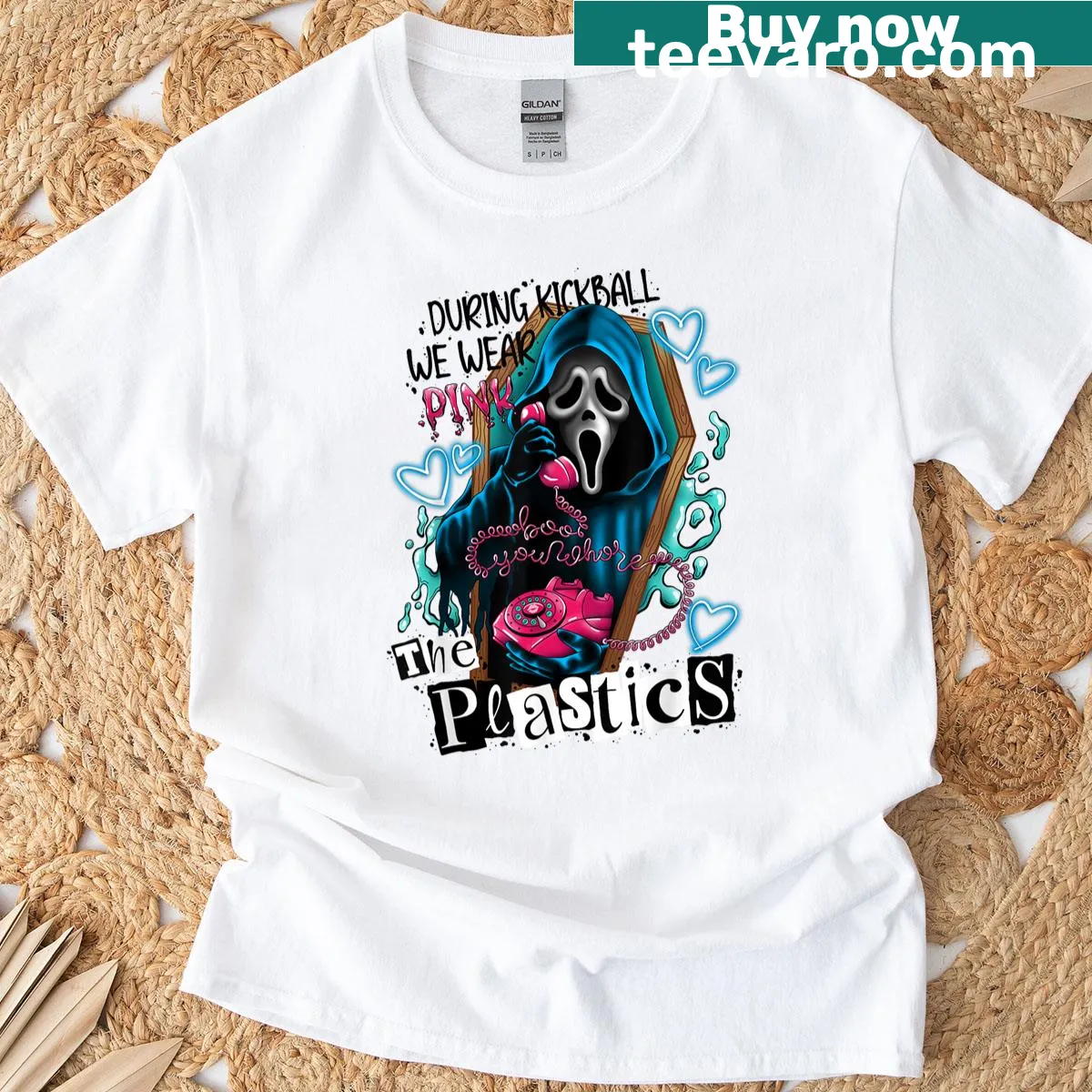 Playful ghosts graphic playing kickball on a T-shirt — on a men's t-shirt