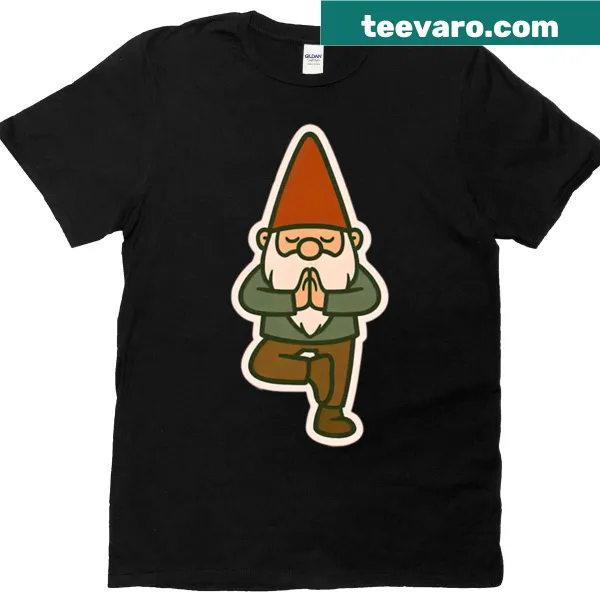 Whimsical illustration of gnomes practicing yoga