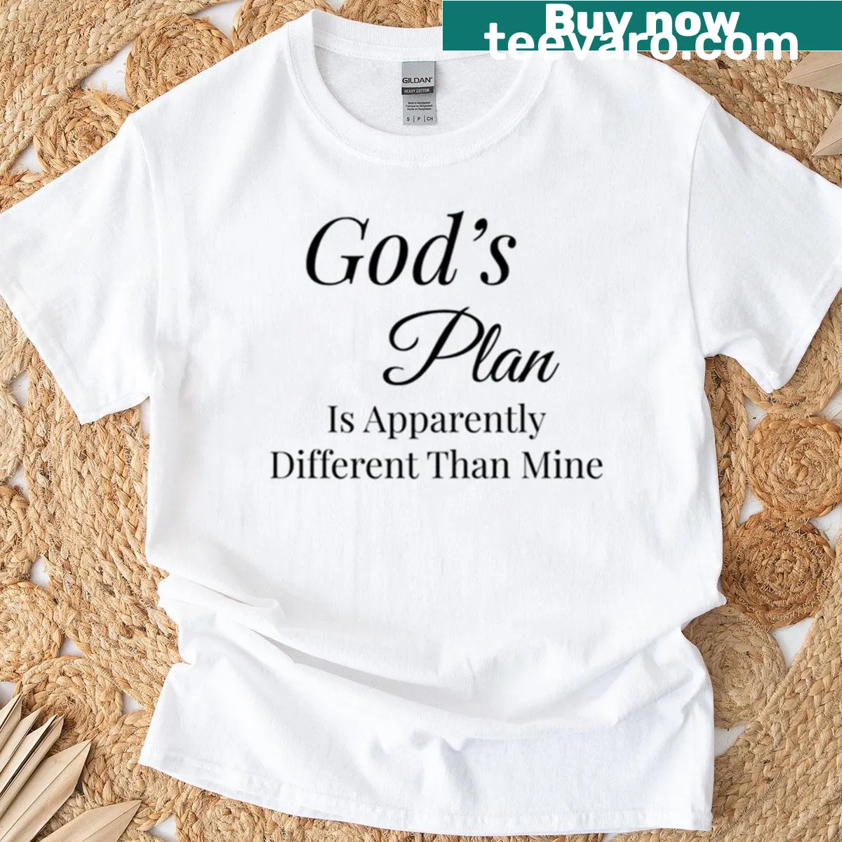 Funny Christian quote T-shirt with humorous text — on a men's t-shirt