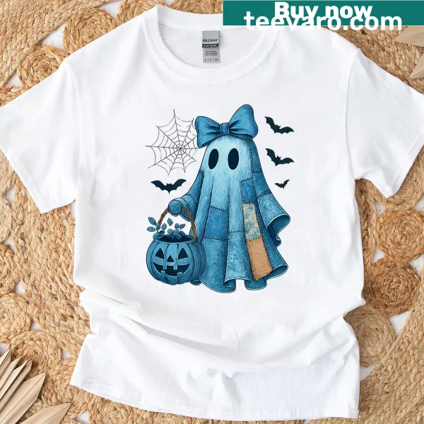 Trendy ghost graphic T-shirt for Halloween