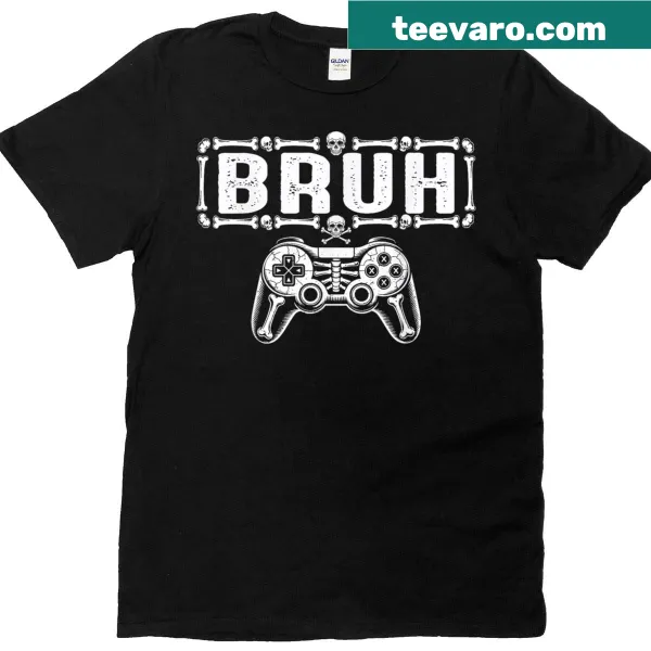 Funny Skeleton Gamer T-shirt for kids and boys