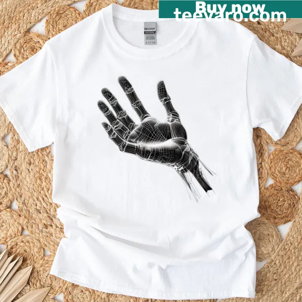 Wireframe illustration of human hand anatomy