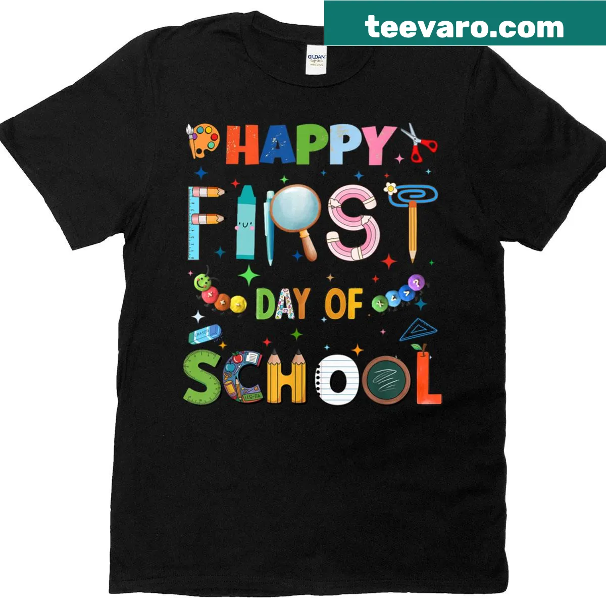 Back to school T-shirt with pencil graphics for kids — on a men's t-shirt
