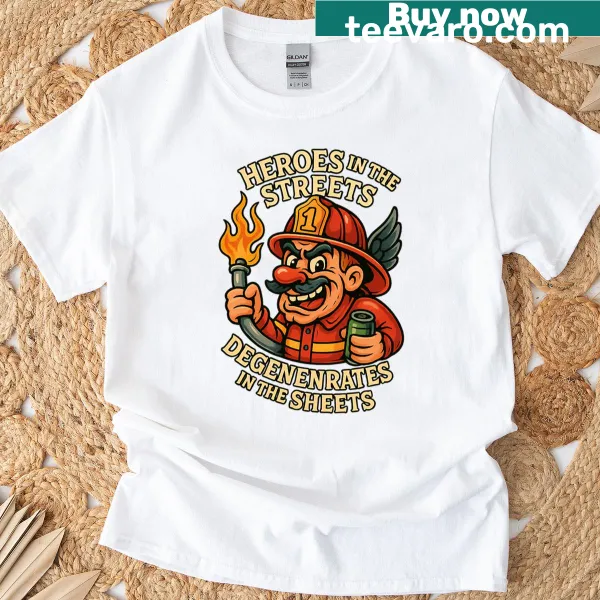 T-shirt with the phrase Hero In The Streets in bold typography