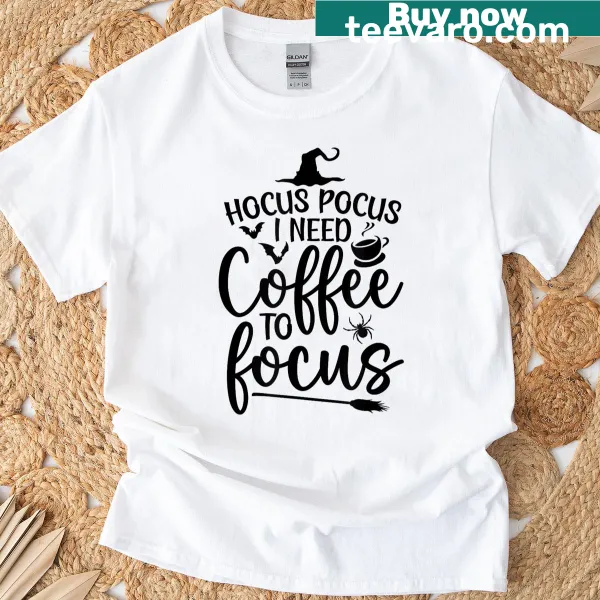 Whimsical Hocus Pocus T-shirt featuring magical typography
