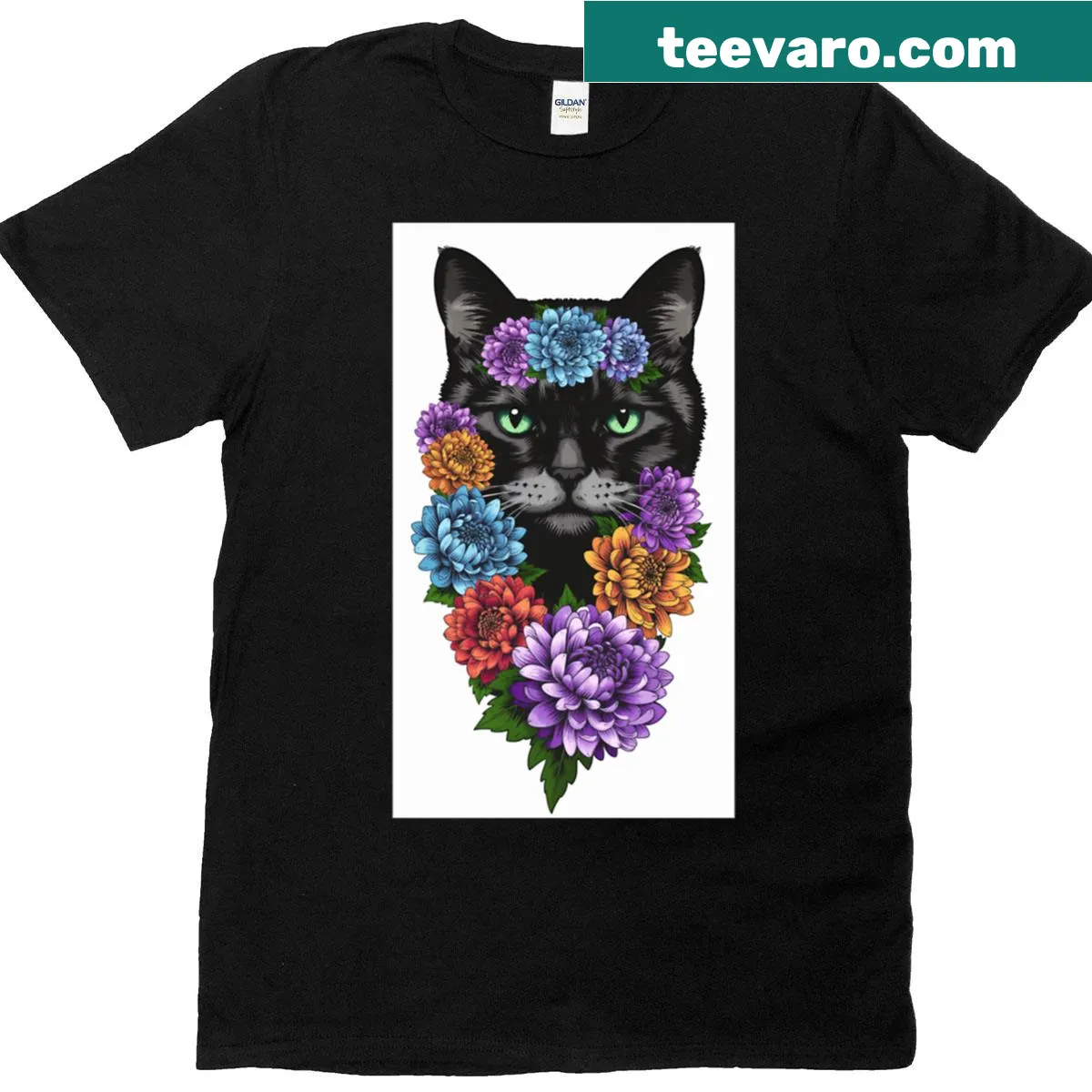 Illustrative t-shirt featuring an adorable house cat motif. — on a men's t-shirt
