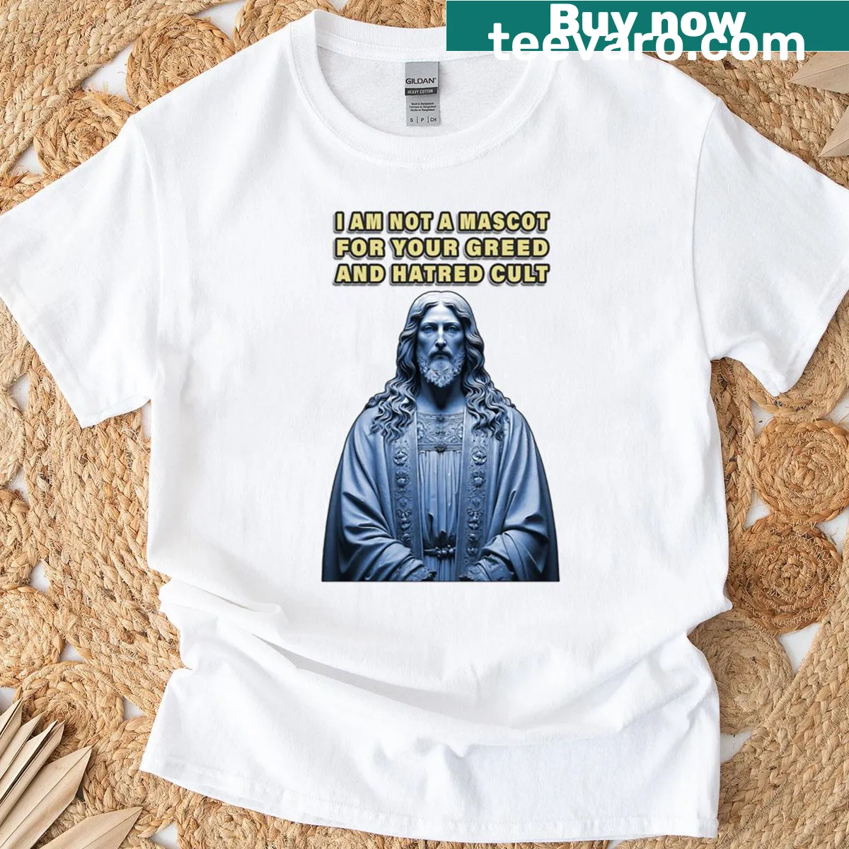 Text graphic shirt stating 'I Am Not Your Mascot' in bold letters — on a men's t-shirt
