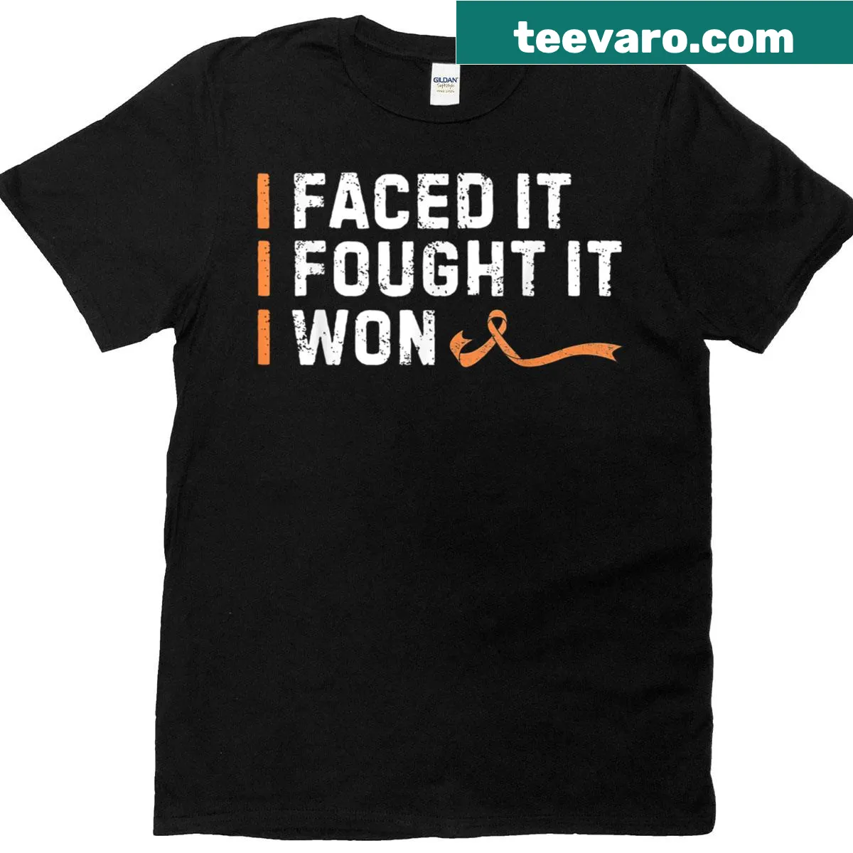 Survivor leukemia awareness t-shirt with bold inspirational text — on a men's t-shirt