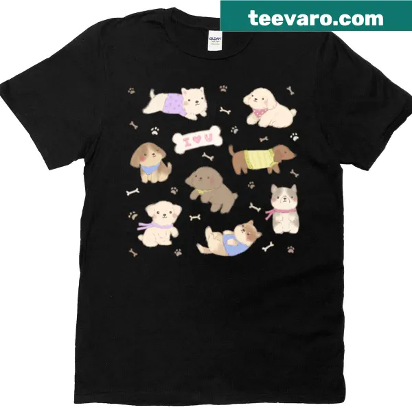 Illustration T-shirt showcasing love for puppies