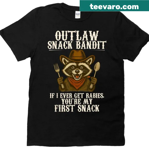 Funny vintage graphic t-shirt featuring a raccoon cowboy