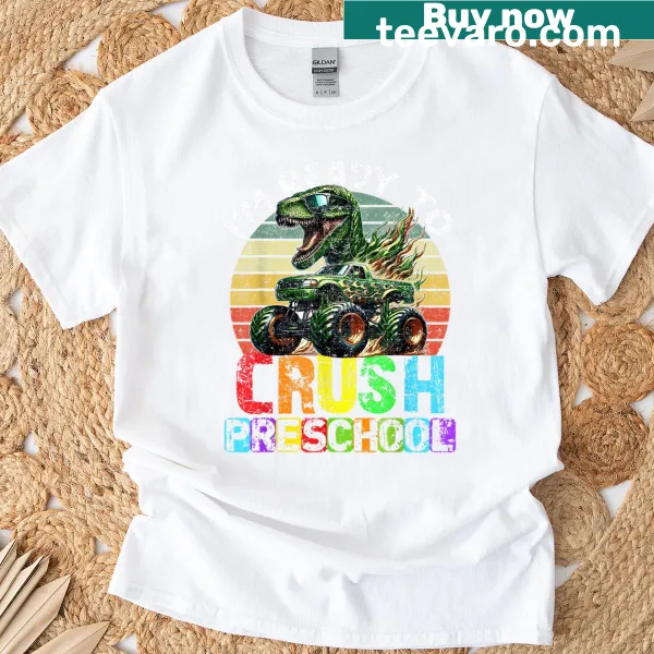 Dinosaur graphic T-shirt with playful text for preschool kids
