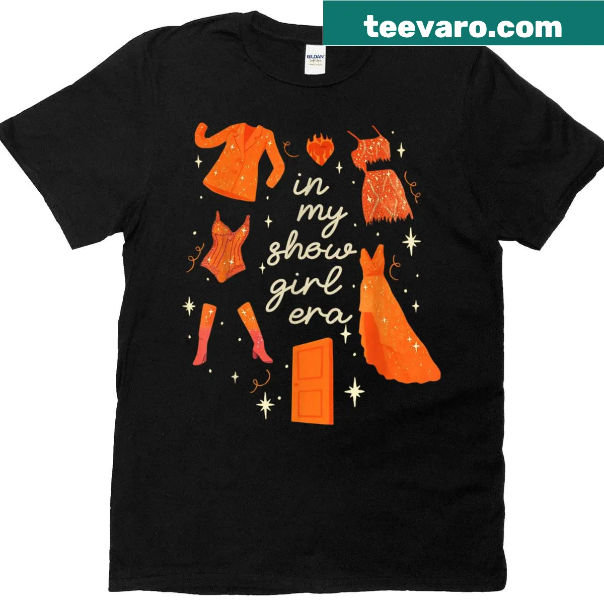 Funny vintage graphic T-shirt with In My Showgirl Era phrase — on a men's t-shirt