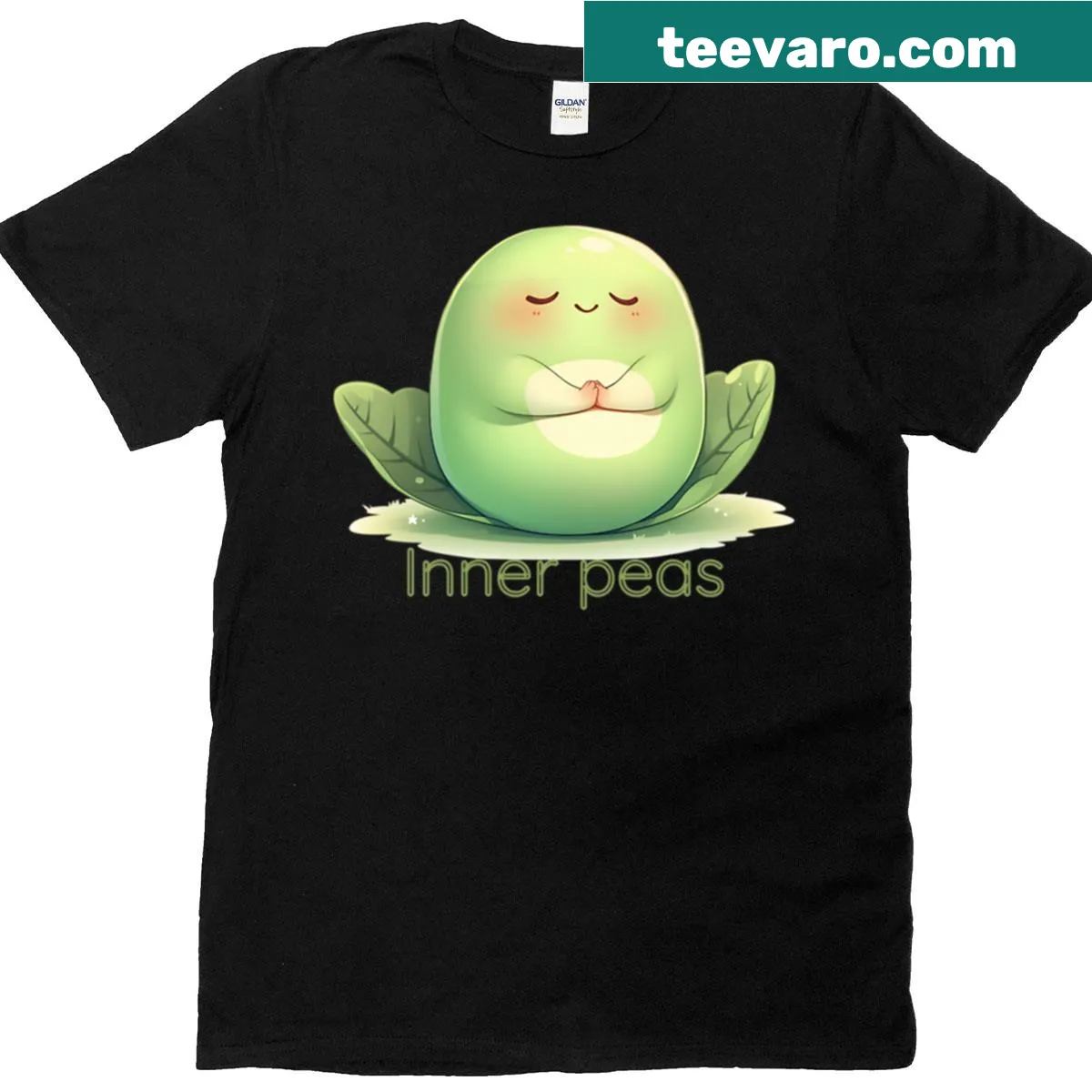 T-shirt featuring the phrase 'Inner Peas' for a humorous vibe — on a men's t-shirt