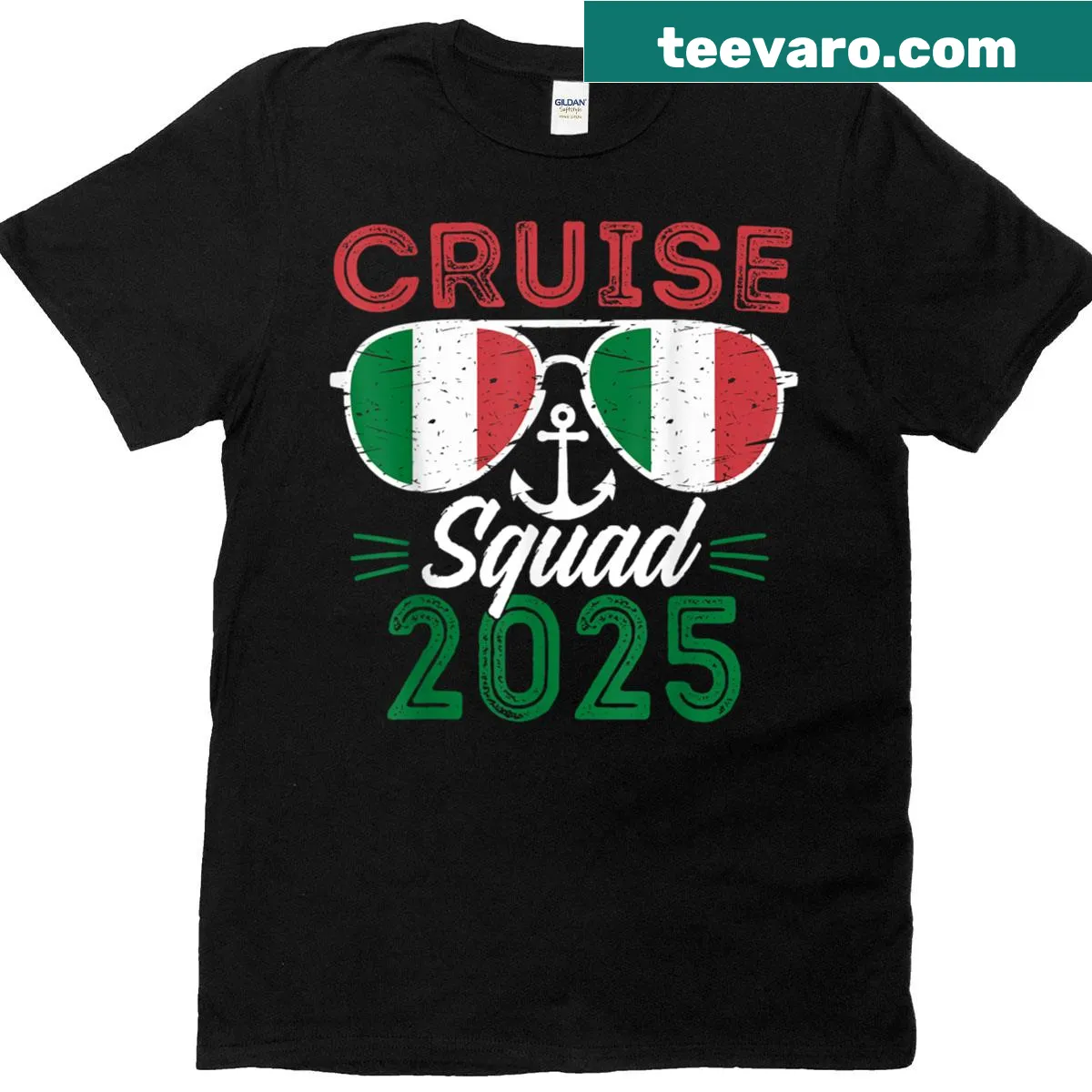 Family cruise-themed vacation design on a unisex t-shirt — on a men's t-shirt