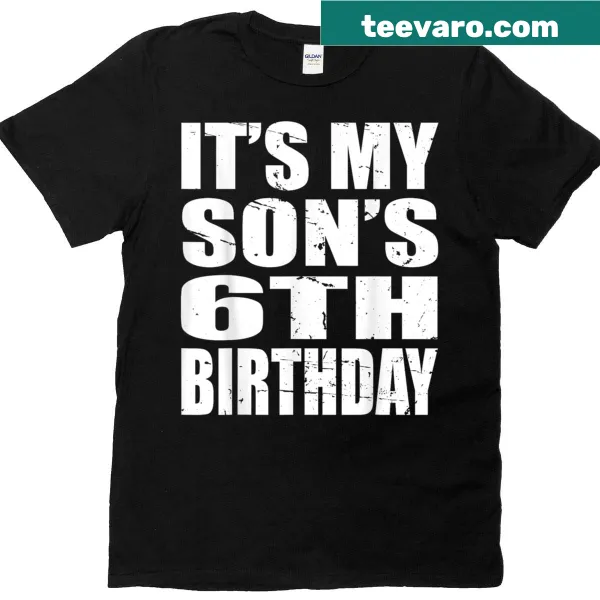 Cheerful birthday design celebrating a 6-year-old on a kids' t-shirt