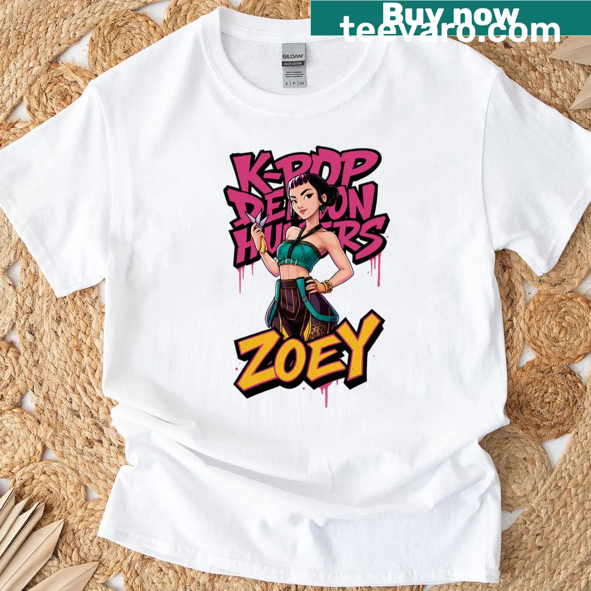 K-pop Demon Hunters Art Zoey - 23 shirt featuring a bold illustration — on a men's t-shirt