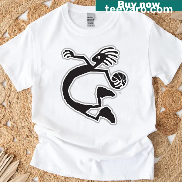 Illustrative design of Kokopelli the flute player on T-shirt.