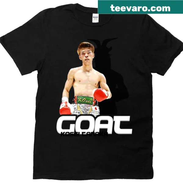 Illustration of Kosei Tanaka with goat symbolism on boxing shirt