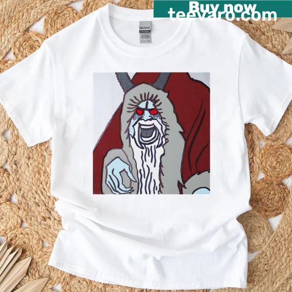 Playful Krampus graphic T-shirt with a humorous twist