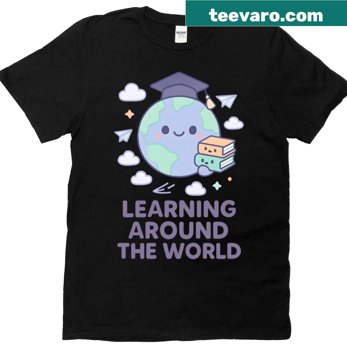 Cute globe design celebrating education on a kids' graduation t-shirt — on a men's t-shirt