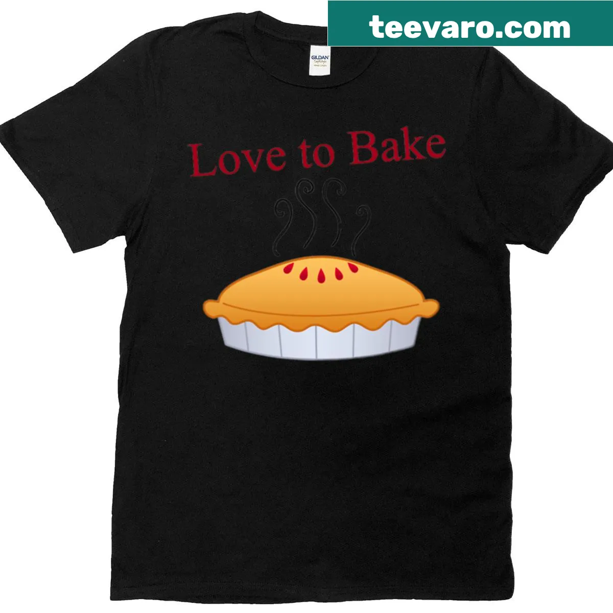Charming baking-themed graphic on a Love To Bake T-shirt — on a men's t-shirt
