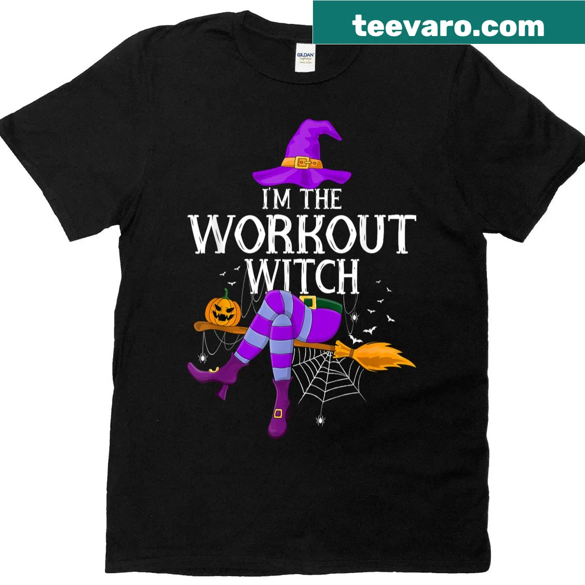 Funny Workout Witch Halloween t-shirt — on a men's t-shirt