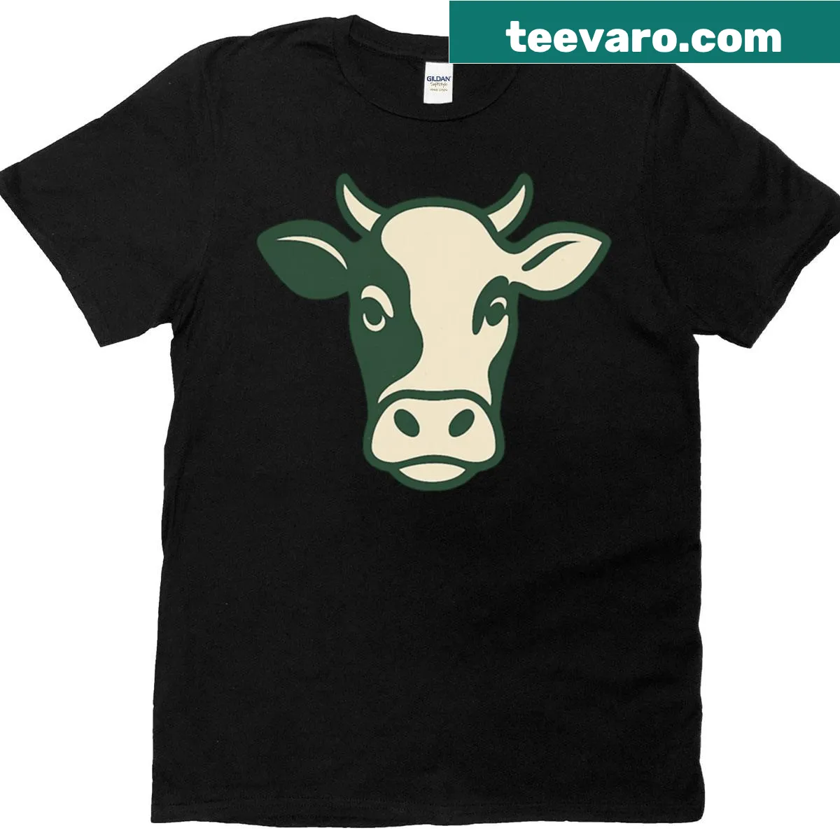 Minimalist Highland cow logo T-shirt design — on a men's t-shirt
