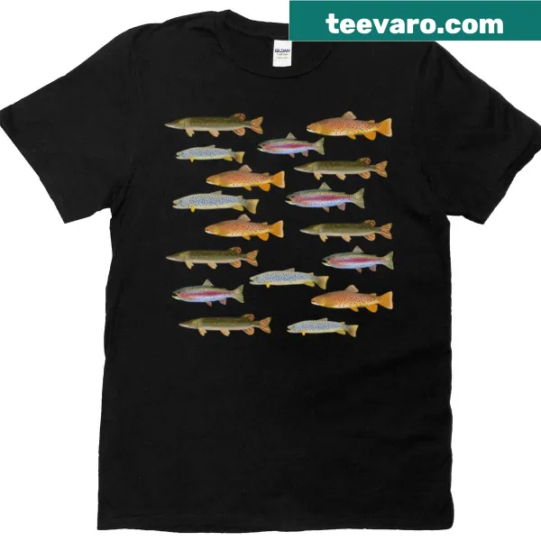 Whimsical cartoon fish design on a t-shirt