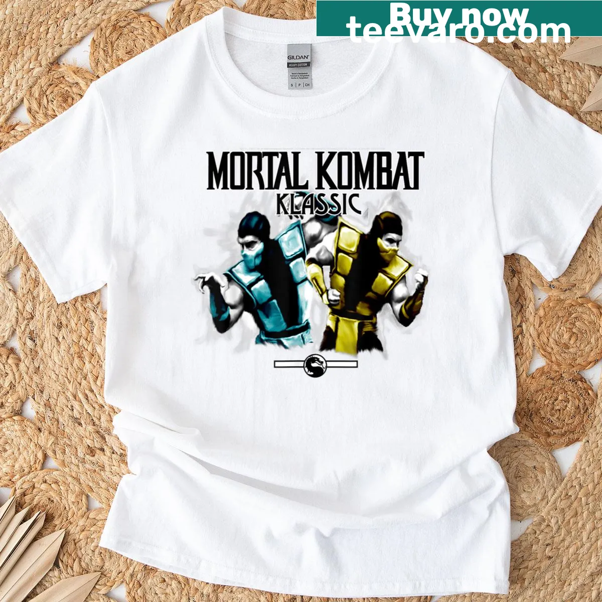 Illustration of Sub-zero and Scorpion from Mortal Kombat on a t-shirt — on a men's t-shirt