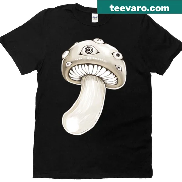 Mushroom design with a central eye graphic, whimsical concept