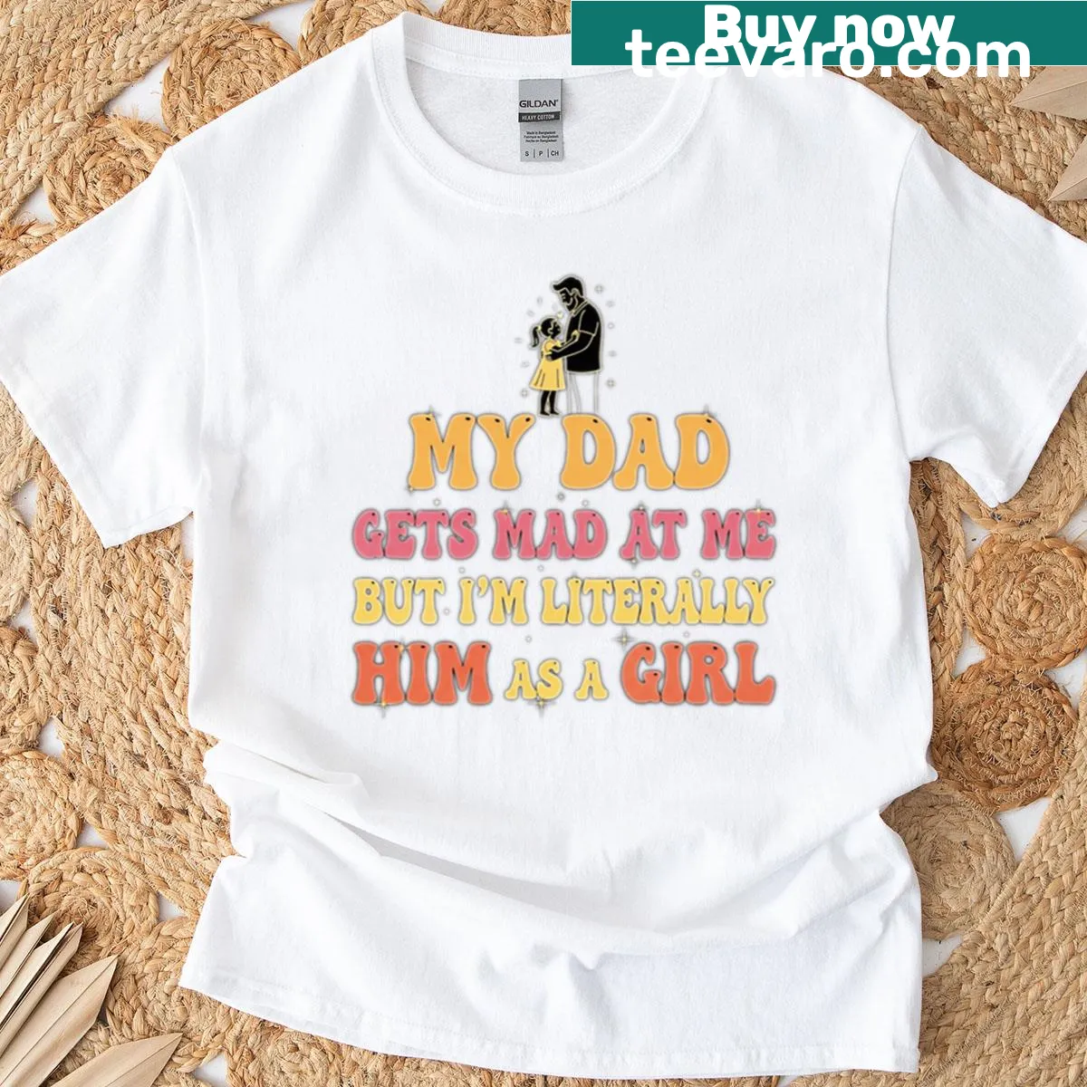 Funny dad and daughter quote t-shirt about similarities — on a men's t-shirt