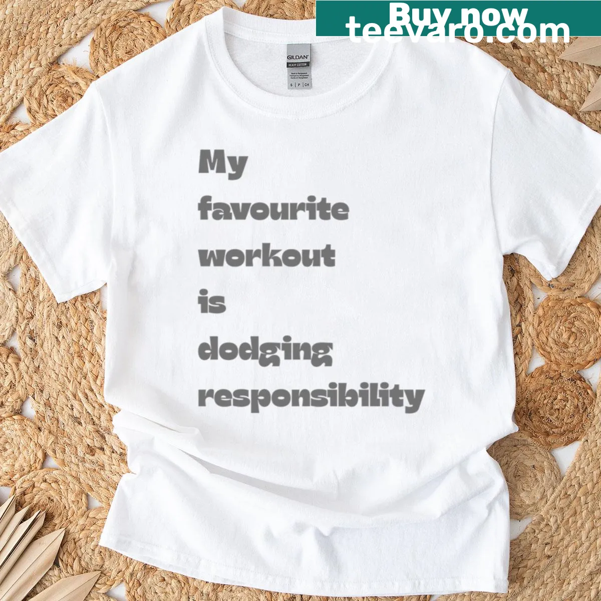 Funny gamer t-shirt with humorous workout saying — on a men's t-shirt