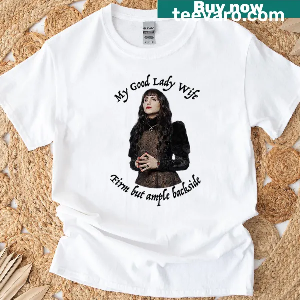 Sentimental typography T-shirt with 'Nadja My Good Lady Wife'