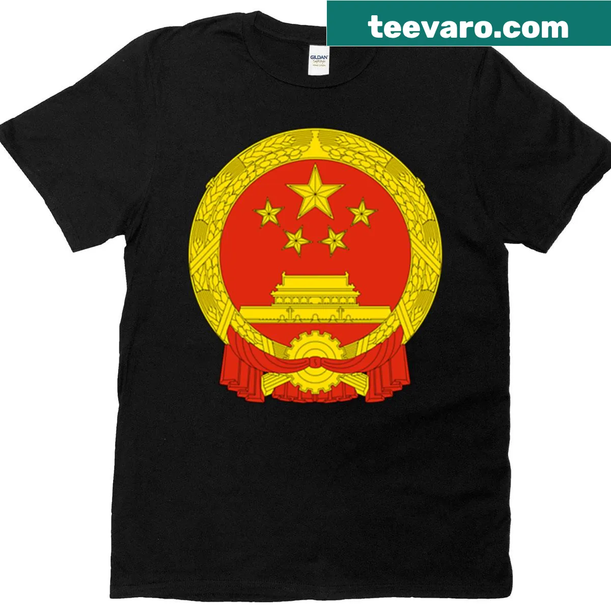 National emblem of China printed on a T-shirt — on a men's t-shirt