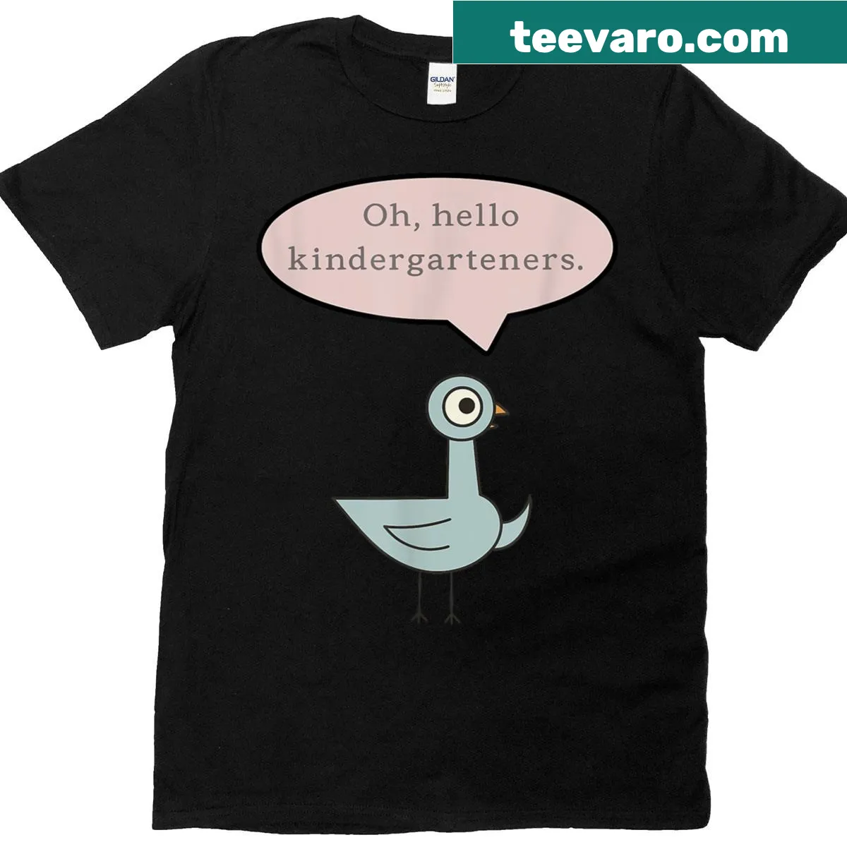 Cute pigeon design for kindergarten teacher t-shirt — on a men's t-shirt