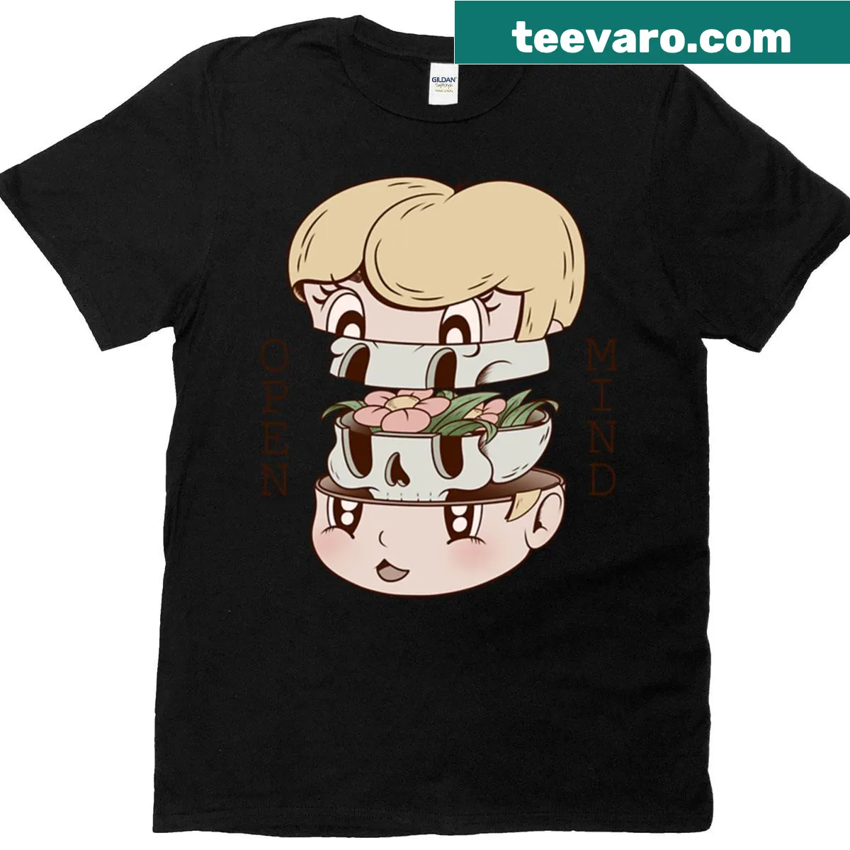 Inspirational Open Mind t-shirt with simple message — on a men's t-shirt