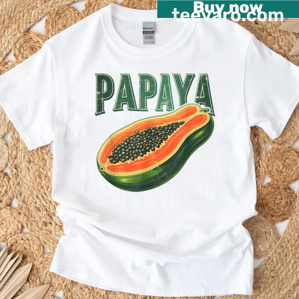 Retro-style illustration of a papaya design.