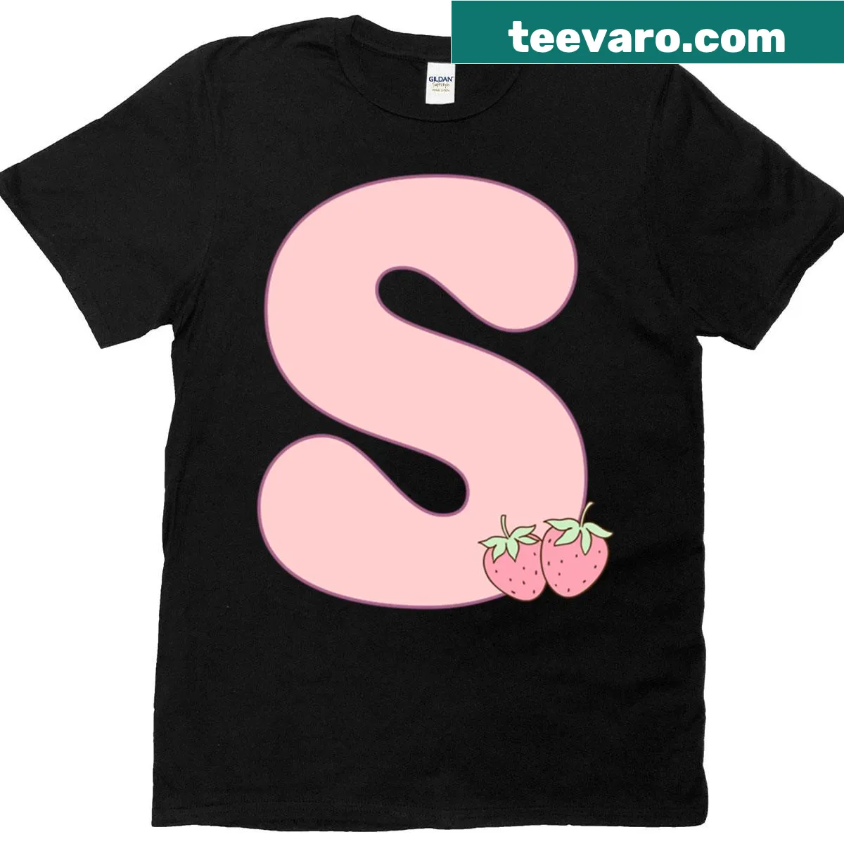 Groovy letter S graphic on a playful T-shirt — on a men's t-shirt