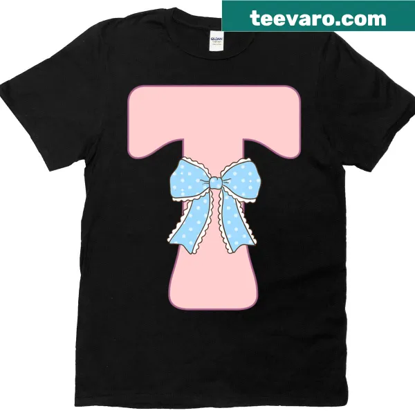 T-shirt featuring a groovy retro letter T design
