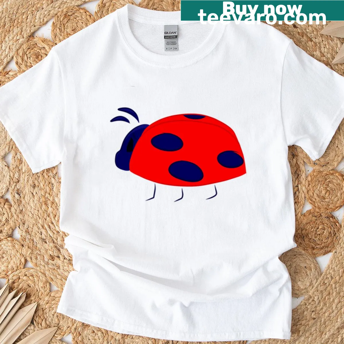 Cute ladybug illustration on a kids t-shirt. — on a men's t-shirt