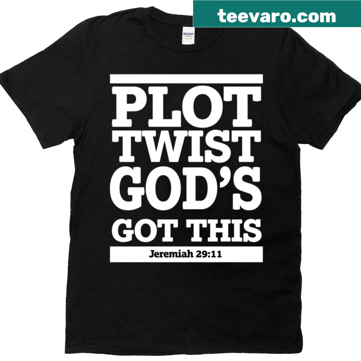 Typographic T-shirt featuring Jeremiah 29:11 Bible verse — on a men's t-shirt