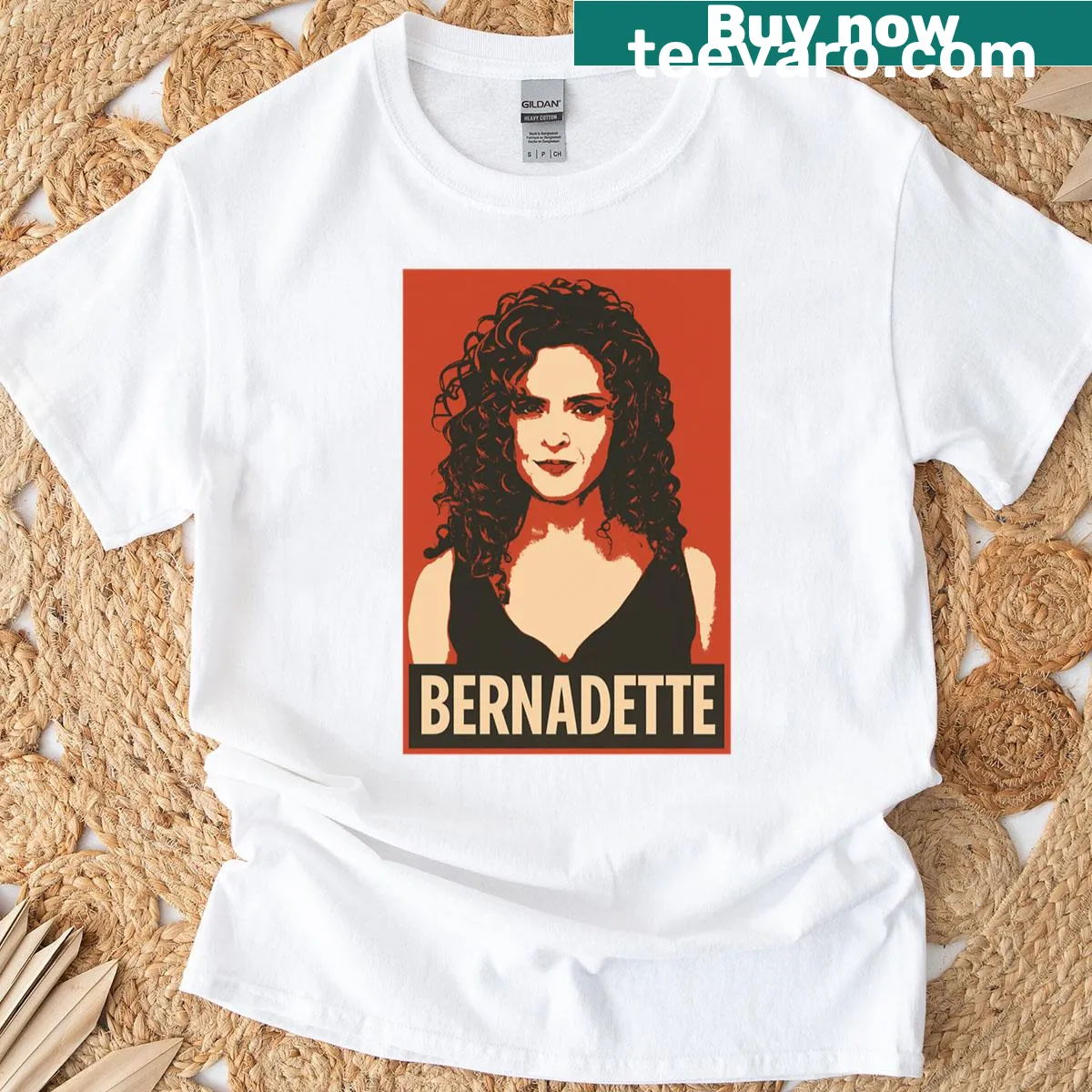 Pop art design of Bernadette Peters on t-shirt — on a men's t-shirt
