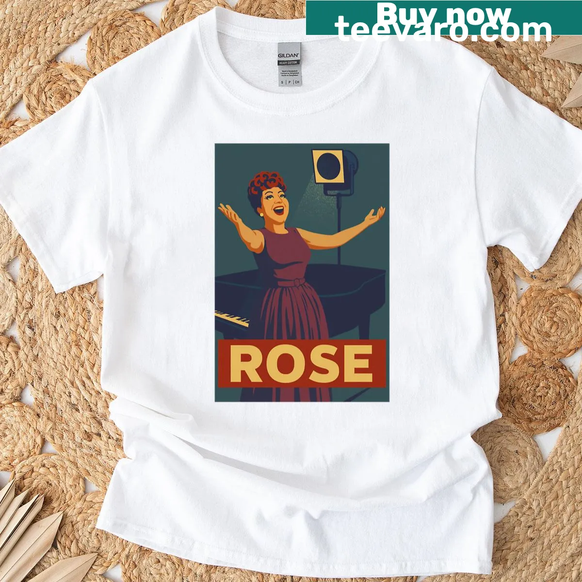 Pop art Mama Rose t-shirt — on a men's t-shirt